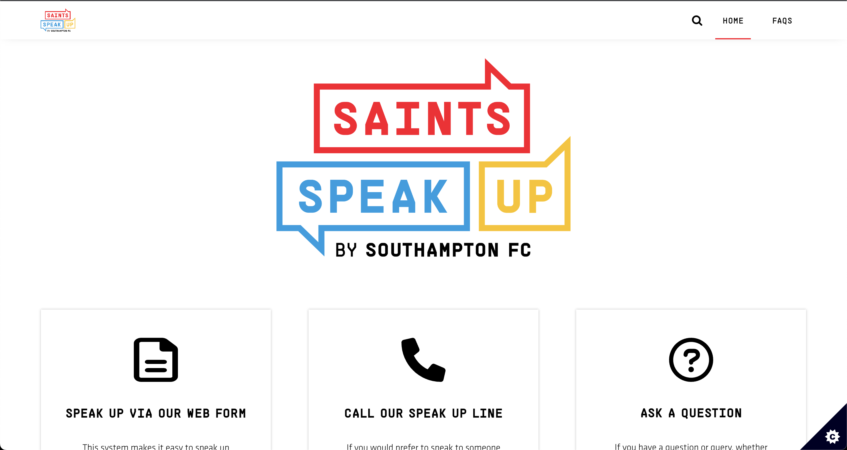 sfc speakup homepage screenshot